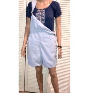 Moda Int. Baby Blue Vintage Short Overalls Medium